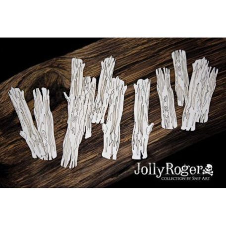Díszítőelem , SnipArt Chipboard / Jolly Roger – Small Logs – set (1 csomag)