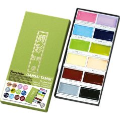   Kuretake Gansai Tambi Set / 12 New Colours - akvarell festék készlet (1 csomag)