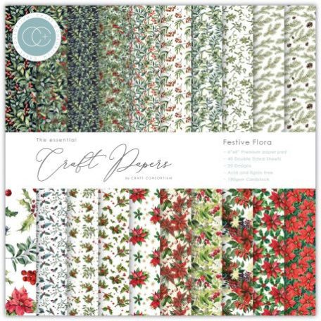 Papírkészlet 6", Craft Consortium Essential / Festive Flora - Paper Pad  (40 lap)