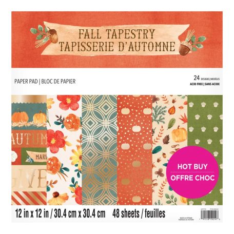 Papírkészlet 12", Craft Smith Paper Pad / Fall Tapestry -  (48 lap)
