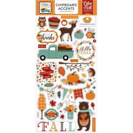 Chipboard matric 6X12", Echo Park Happy Fall / Chipboard Accents -  (1 csomag)