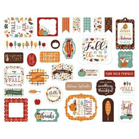 Papírmotívum / Kivágat , Echo Park Happy Fall / Ephemera (1 csomag)