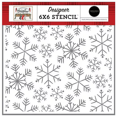 Stencil 6", Carta Bella Farmhouse Christmas / Merry Snowflakes (1 db)