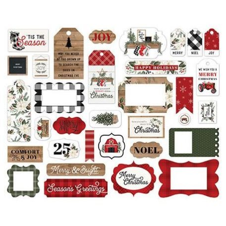Carta Bella Kivágatok - Farmhouse Christmas / Ephemera - Frames & Tags (1 csomag)