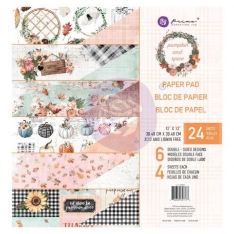 Papírkészlet 12", 12x12 Inch Paper Pad / Prima Marketing Pumpkin & Spice -  (1 csomag)