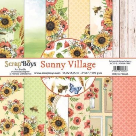Papírkészlet 6" (15 cm), ScrapBoys Paper pad / Sunny Village -  (24 lap)