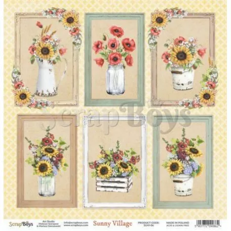Scrapbook papír 12" (30 cm), ScrapBoys Paper / Sunny Village - 6 (1 lap)