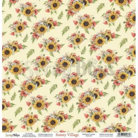 Scrapbook papír 12" (30 cm), ScrapBoys Paper / Sunny Village - 4 (1 lap)