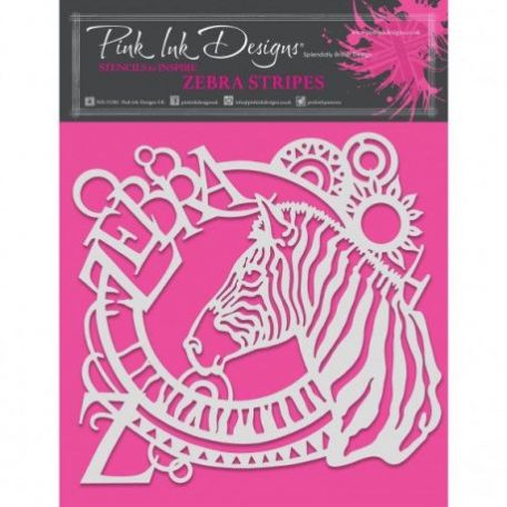 Stencil 8x8, Pink Ink Designs Stencil / Zebra stripes -  (1 db)