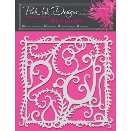 Stencil 8x8, Pink Ink Designs Stencil / Tulip bloom -  (1 db)