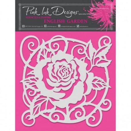 Stencil 8x8, Pink Ink Designs Stencil / English garden -  (1 db)