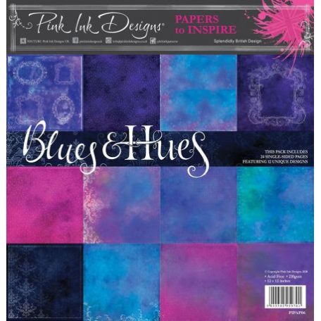 Papírkészlet 12x12, Pink Ink Designs Paper pad / Blues & hues -  (24 lap)