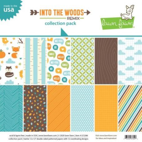 Papírkészlet 12", Lawn Fawn Double-Sided Collection Pack / Into The Woods Remix - Kétoldalas (1 csomag)