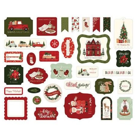 Papírmotívum / Kivágat , Carta Bella Hello Christmas / Ephemera (1 csomag)