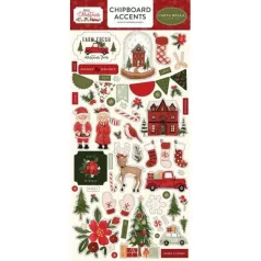   Chipboard 6X12", Carta Bella Hello Christmas / Chipboard Accents -  (1 csomag)