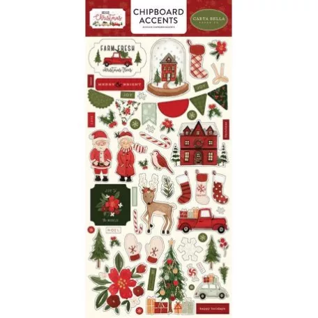 Chipboard 6X12", Carta Bella Hello Christmas / Chipboard Accents -  (1 csomag)