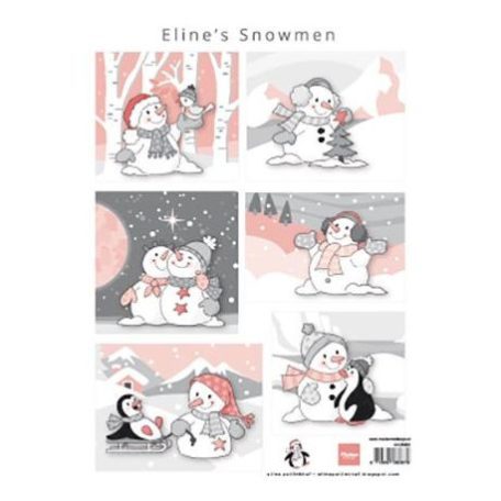 Kivágat AK0082, Marianne Design Decoupage paper / Eline's snowmen -  (1 ív)
