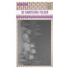   3D Domborító mappa , Christmas serie: -Snowy village- / Nellie's Choice 3D Embossing Folders (1 db)