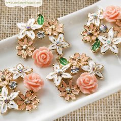   Fém díszítőelem , Metal Charms / Floral Bouquet -  (4 db)