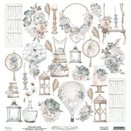 Scrapbook papír 12x12, Mintay Precious Moment / Kivágóív - Elements (1 lap)