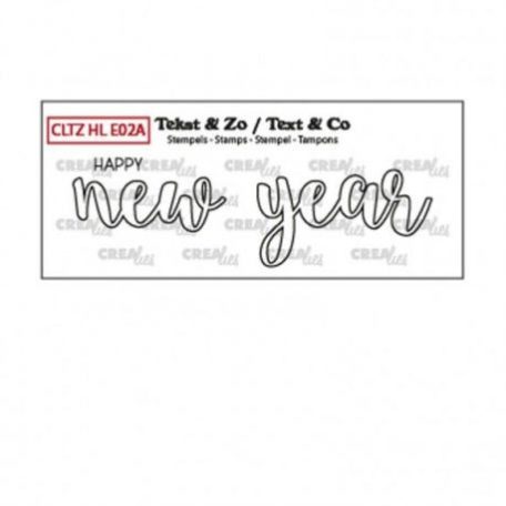 Szilikonbélyegző , Crealies Clear stamp / Happy new year solid outline -  (1 db)