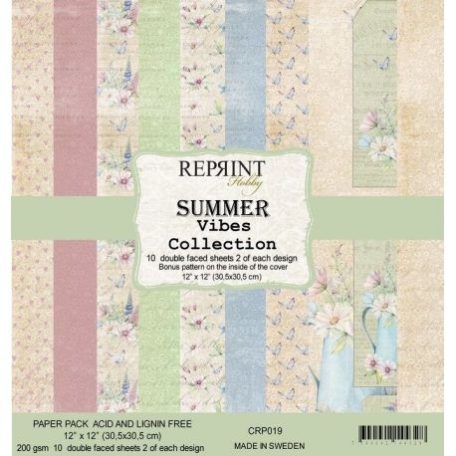 Papírkészlet 12", Reprint Paper Pack  / Summer Vibes - kétoldalas (10 lap)