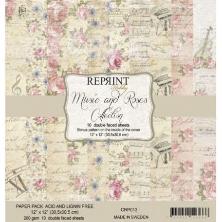 Papírkészlet 12", Reprint Paper Pack  / Music & Roses - kétoldalas (10 lap)
