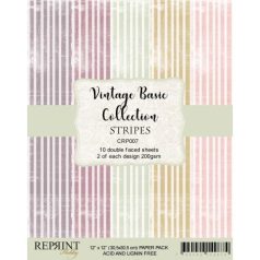   Papírkészlet 12", Reprint Paper Pack  / Stripes Basic - kétoldalas (10 lap)