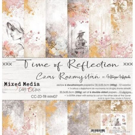 Papírkészlet 12", Time Of Reflection / Craft O'Clock Mixed Media - Paper Collection (1 csomag)