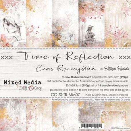 Papírkészlet 8", Time Of Reflection / Craft O'Clock Mixed Media - Paper Collection (1 csomag)