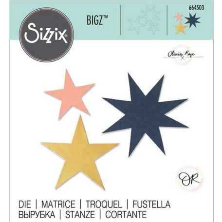 SIZZIX Vágósablon 664503 - Winter Stars - Bigz Die (1 db)