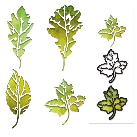 Vágósablon 664970, Leaf Print / Sizzix Thinlits Die - Tim Holtz (1 csomag)