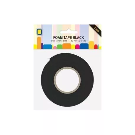 3D ragasztószalag 12 mm X 2 mm, 3D foam tape / kétoldalas - fekete -  (2 méter)