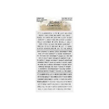 Díszítőelem , Remnant Rubs Christmas Tiny Text / Tim Holtz Idea-ology -  (1 csomag)