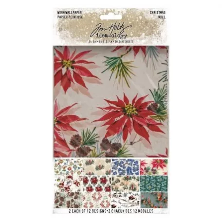 Díszítőelem , Worn Wallpaper Christmas / Tim Holtz Idea-ology -  (1 csomag)
