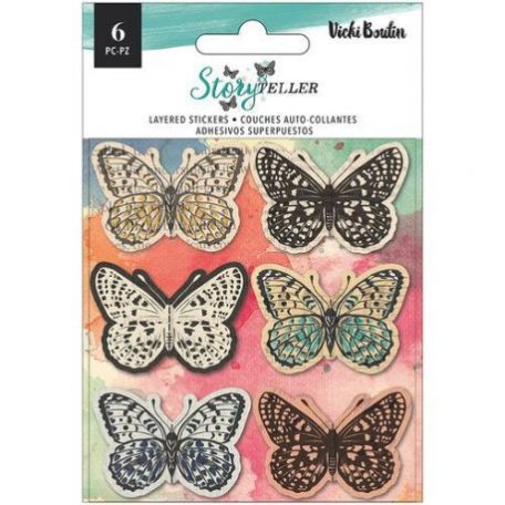 Díszítőelem , AC paper / Layered Butterflies - Vicki Boutin - Storyteller (1 csomag)