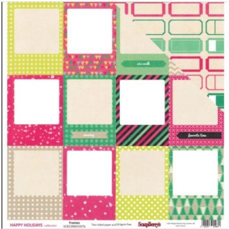 Scrapbook papír 12x12, SB Happy Holidays / Frames -  (1 ív)