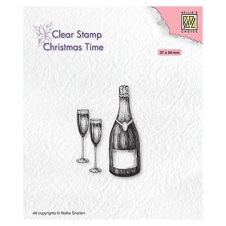 Szilikonbélyegző , Nellie's Choice Christmas time / Happy New Year (1 db)