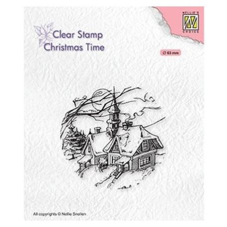 Szilikonbélyegző , Nellie's Choice Christmas time / Snowy Christmas scene -  (1 db)