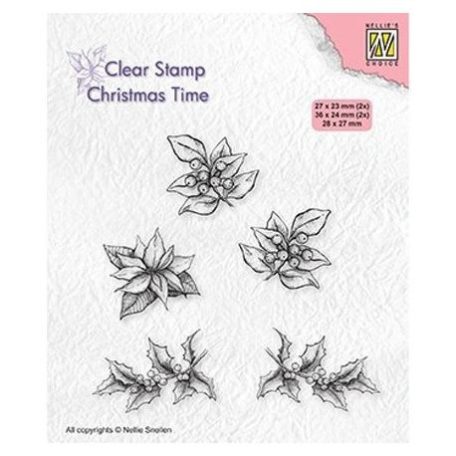 Szilikonbélyegző , Nellie's Choice Christmas time / Poinsettia -  (1 db)