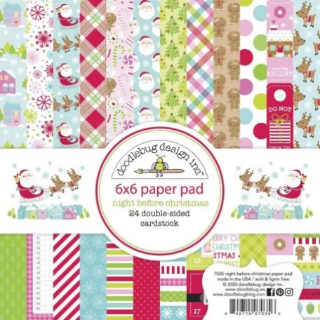 Papírkészlet 6", Doodlebug Design / Night Before Christmas - Paper Pad (24 lap)
