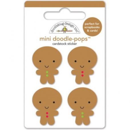 3D díszítőelem , Doodlebug Design / Jolly Gingerbread - Doodle-Pops 3D Stickers (1 csomag)