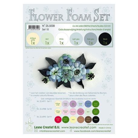 Habgumi készlet - Virágkészítéshez 0,8 mm, Leane Creatief Flower Foam / Black-Grey - Set 10 (6 db)