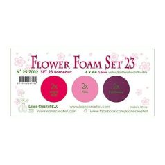   Habgumi készlet - Virágkészítéshez 0,8 mm, Leane Creatief Flower Foam / Bordeaux - Set 23 (6 db)