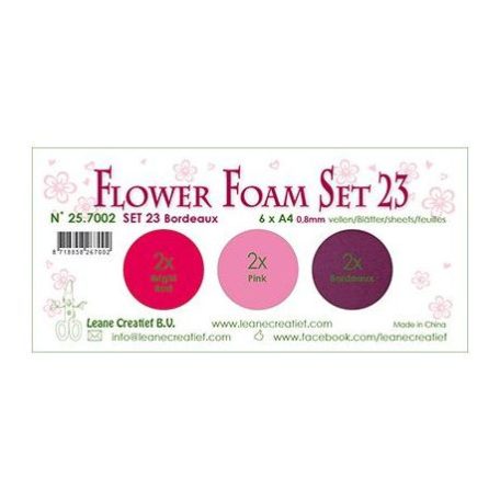 Habgumi készlet - Virágkészítéshez 0,8 mm, Leane Creatief Flower Foam / Bordeaux - Set 23 (6 db)