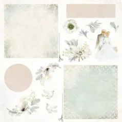   Scrapbook papír / Kivágóív 12x12,  Craft&You Paper / Sweet Time - elements to cut out (1 ív)