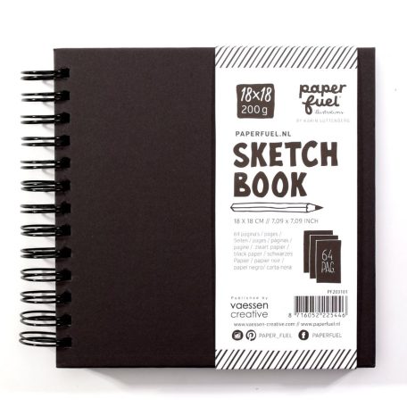 Sketch Book 18x18 cm, Fekete lapok / Sketch Book -  (1 db)