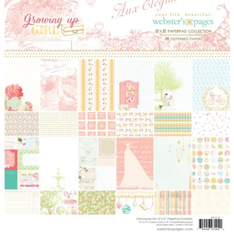 Papírkészlet 12x12, WP Paperpad Collection / Growing Up Girl -  (24 lap)