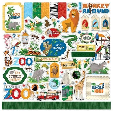 Carta Bella Matrica 12" (30 cm) - Zoo Adventure - Element Sticker (1 ív)