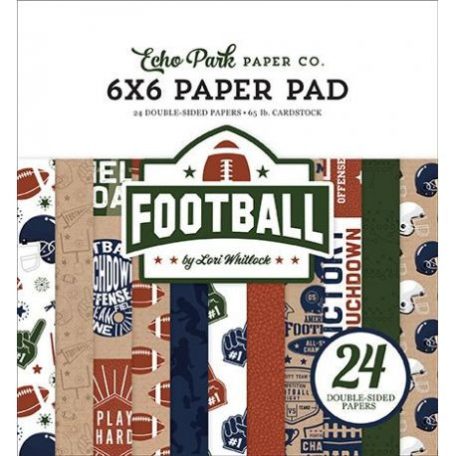 Papírkészlet 6", Echo Park Football / Paper Pads - Kétoldalas (24 lap)